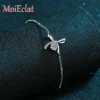 0.3 Carat Bowknot Moissanite Bracelet Free Adjustment, Platinum PT950 Fashionable Bangle Female Jewelry Luxury Wedding Gift