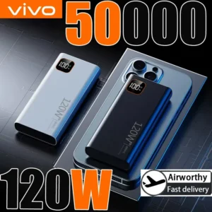 VIVO 120W 50000mAh High Capacity Power Bank Super Fast Charging Battery Digital Display Power Bank For IPhone Samsung Xiaomi
