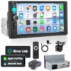 7inch Quality Single 1Din Touch Screen Car Stereo Radio With Handle Remote Control Camera For Apple/Android CarPlay Bluetooth