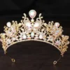 DIEZI Elegant Luxury Gift Queen Princess AB Crystal Butterfly Tiara Women Wedding Party Baroque Crown Hair Dress Accessories
