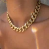 New Vintage Gold-plate Geometric Punk Exaggerated Chain Necklace For Women Female Fashion Boho Y2K Hip Hop Choker Jewelry Gift