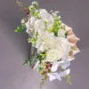 20inch White Rose Artificial Flower Row for Wedding Table Home Front Door Garden Party Tabletop Wall Home Decoration