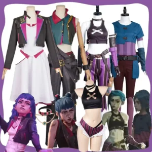 Arcane LOL Powder Jinx Cosplay Women Costume for Female Girls Disguise Disfraz Clothing Outfits Halloween Carnival Roleplay Suit