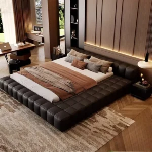150x200 180x200 cm Luxurious leather tatami beds Double queen bed 2 people frame bedroom beds and bed frames bedroom furniture