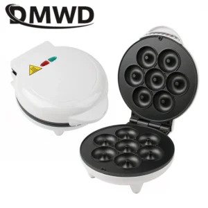 110V/220V Electric Donut Maker Double-sided Heating Non-stick 7 Holes Doughnuts Baking Dessert Snack Breakfast Waffle Machine
