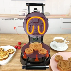 Electric mouse waffle cake baking pan Belgium waffle maker machine Eggettes puff cake iron machine mouse muffin baker machine