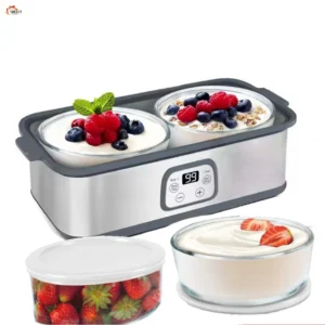 1400ML Electric Yogurt Maker With Adjustable Time And Temperature Control, Two 1-quart Containers, Suitable For Home Use