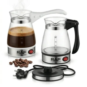 Turkish Coffee Pot 600W Glass Italian Mocha Pot Greek Turkish Coffee Machine Tea with Foldable Handle Milk Heating Home Travel