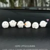 6Pcs/Set Cute White Little Tuan Tuan Ornaments for Car Decorations Car Dashboard Central Control Screen Resin Doll Decor