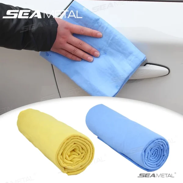 SEAMETAL PVA Car Wash Towel Soft Strong Absorbent Cleaner Auto Care Cleaning Cloth Hair Drying Deerskin Towels 43X32/61X43CM